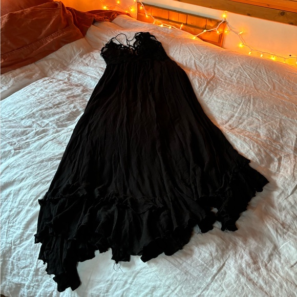 Free People Ling Black Lacy Dress - Picture 2 of 6